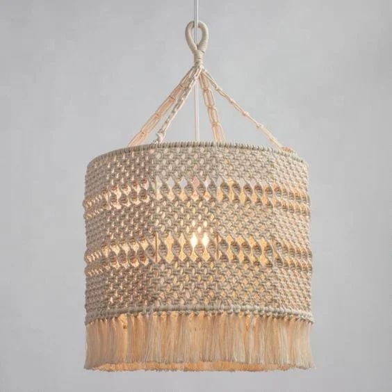 Cotton Rope Chandelier Lampshade based on Macrame Crochet Design Manufacturer Supplier from India