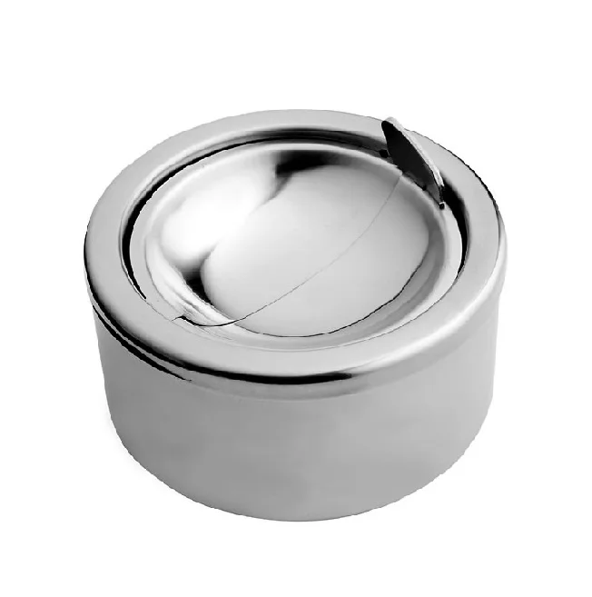 Astray Silver Plated Metal Ashtray With Lid Round Shape Unique Style Good Quality Low Price Customized Size Ashtray for Bar