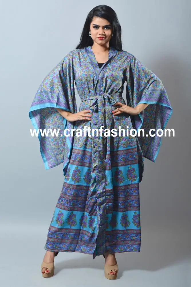 Swimsuit Kimono- Floral Handmade Silk Bikini Cover Up - Beach Wear Body Cover up - Sleepwear Robe - Summer Cardigan-Nightdress