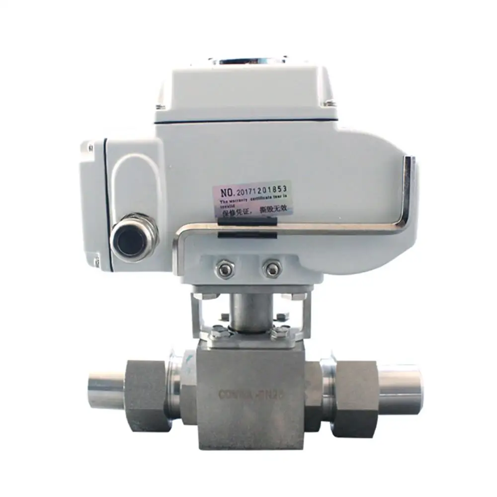 COVNA DN40 1.5 inch 2 Way 24 Volt 5000 PSI High Pressure Stainless Steel Ball Valve with Electric Drive 	 motor ball valve