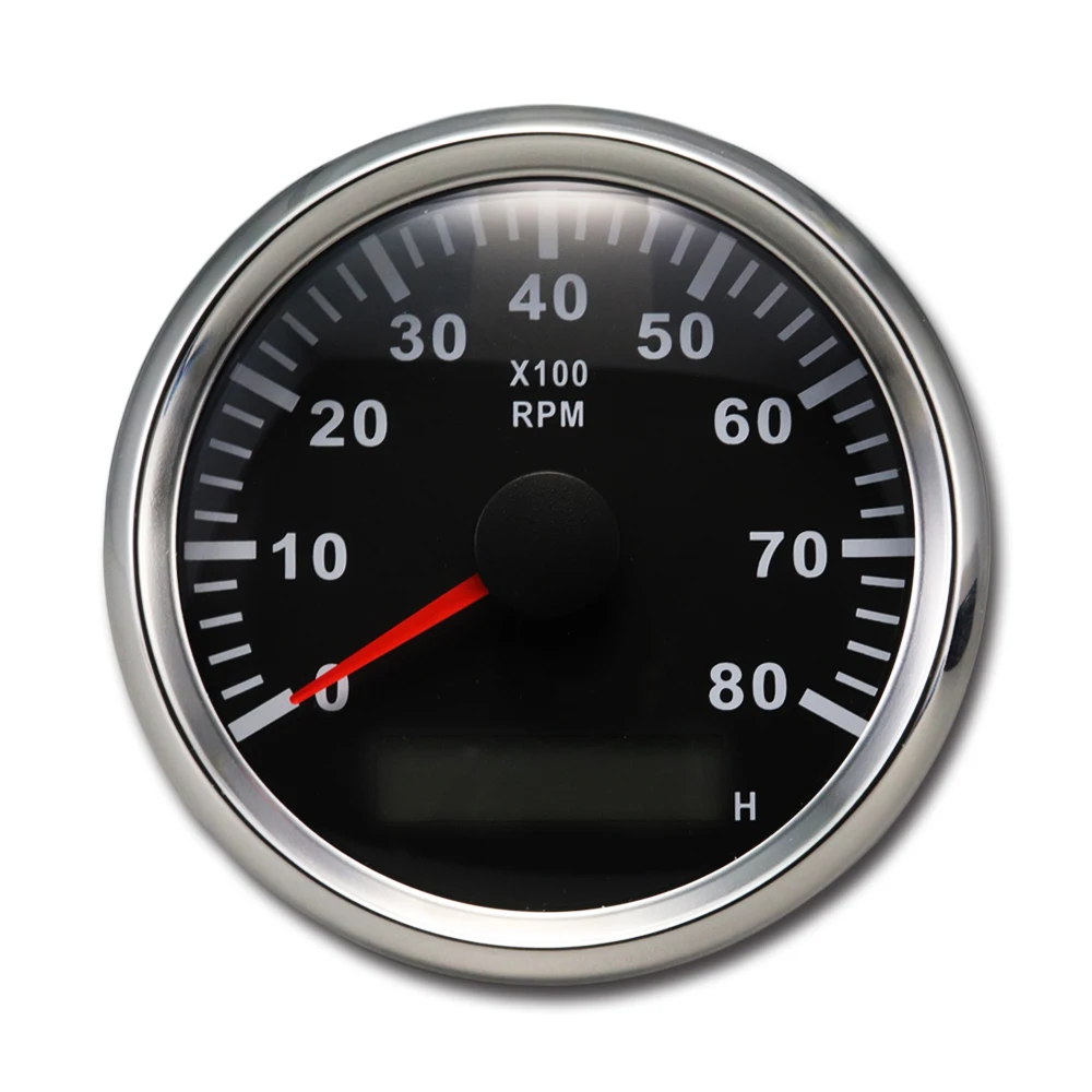 85mm 100% waterproof 8000 analog rpm hour meter tachometer