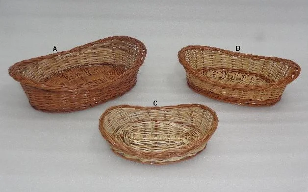 Cheap Wholesale Cotton Rope Oval Shape Woven Basket with Leather Clothing Wood TIME Storage Packing Pcs