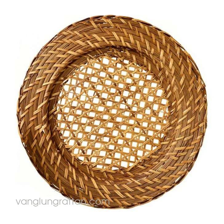 2019 best selling cheap bamboo disposable gold charger plate