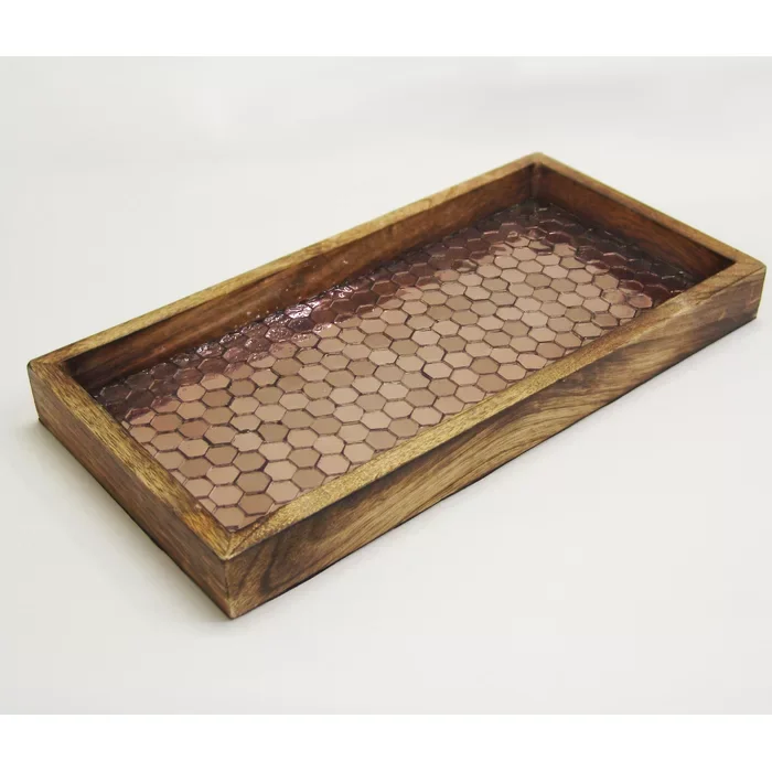 
Mosaic Wooden Accent Tray 