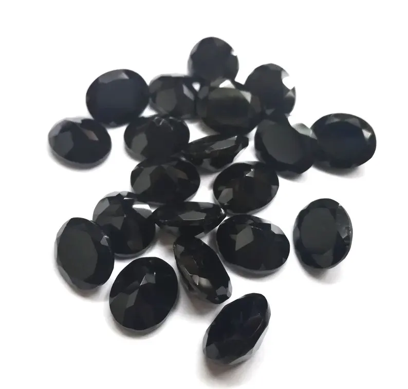 3x5mm Natural Loose Black Onyx Gemstone Oval Faceted Wholesale Sale Natural AAA Top Quality Gemstone black Onyx Stone jewellery