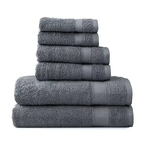 100% Cotton luxury  coloured bath towel set for gym spa hotel use