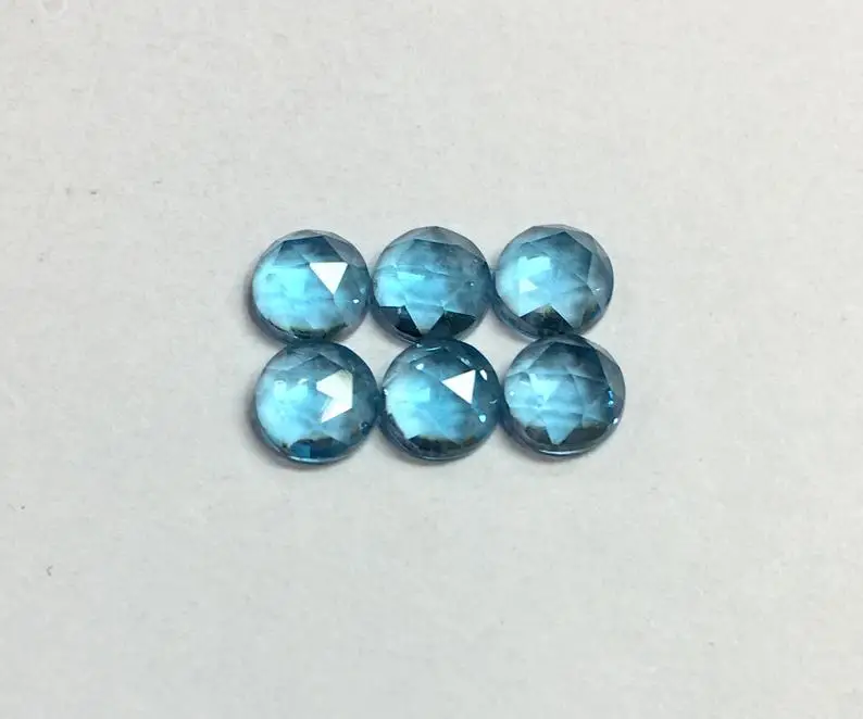 5mm Natural Loose Swiss Blue Topaz Round Rose Cut Cabochon Gemstone Wholesale Price  Natural AAA Top Quality Gemstone Low Price