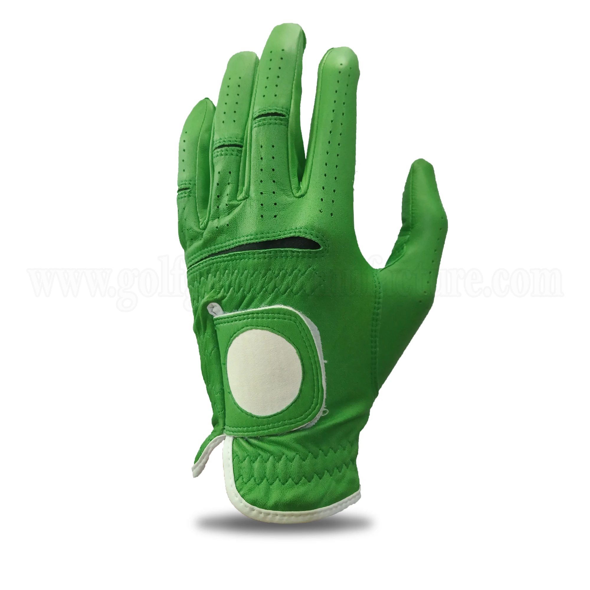 High quality golf glove  full leather green colored