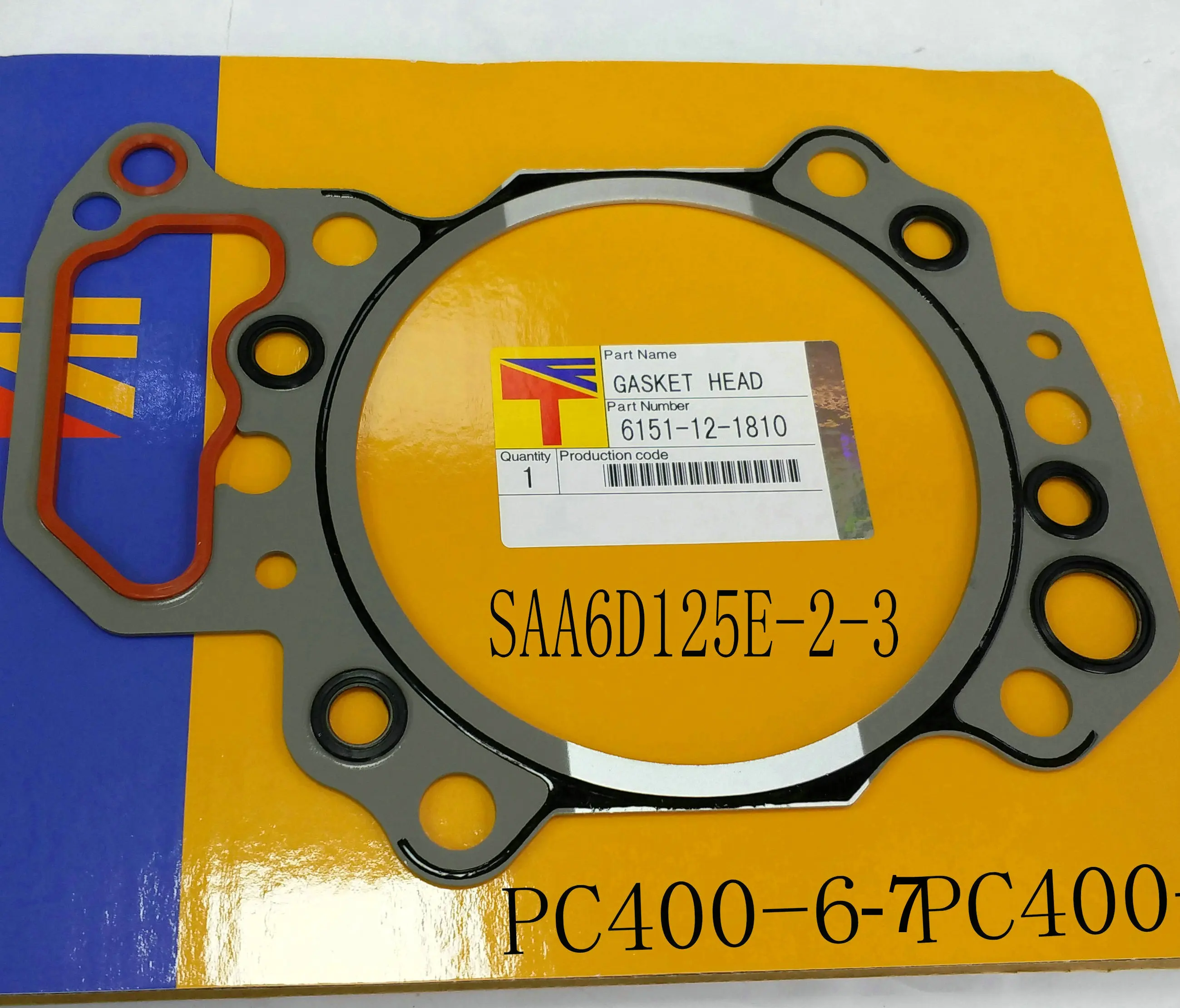CYLINDER HEAD GASKET 6151-12-1810 for ENGINE SAA6D125E-2-3 EXCAVATOR PC400-6 PC400-7 WA470-3 WA470-5