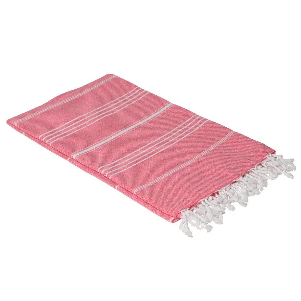 Eco-friendly light weight 100% cotton customized woven striped turkish hand peshtemal towel