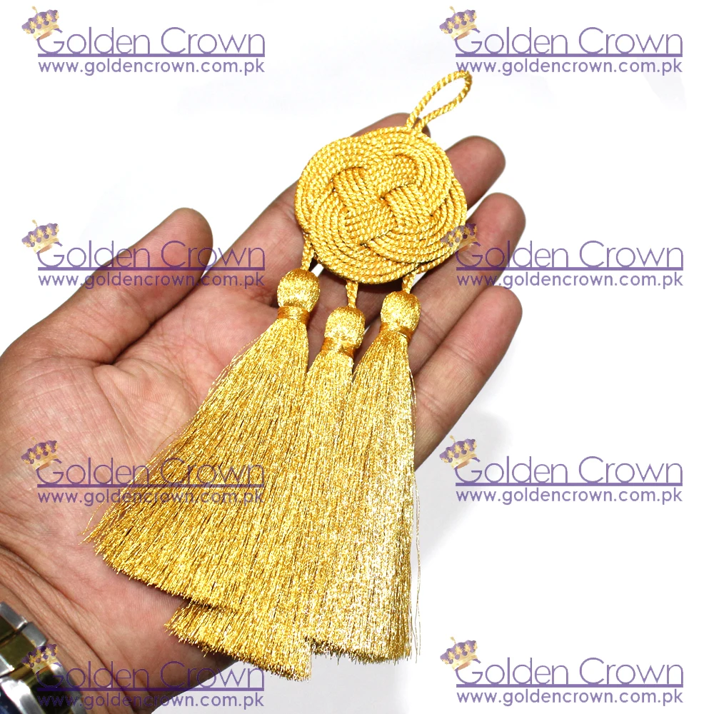 Celtic Knot Cincture Gold 3 small Tassels Cotton blend Felisi Gold