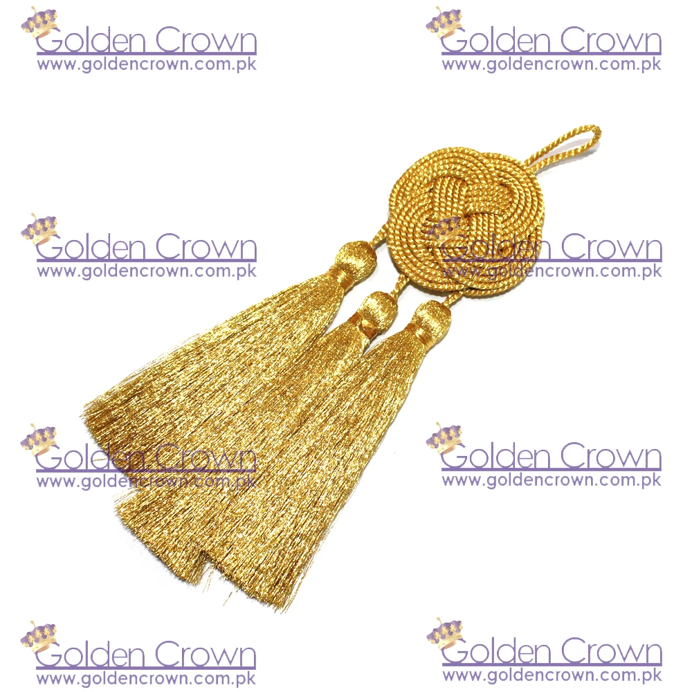 Celtic Knot Cincture Gold 3 small Tassels Cotton blend Felisi Gold