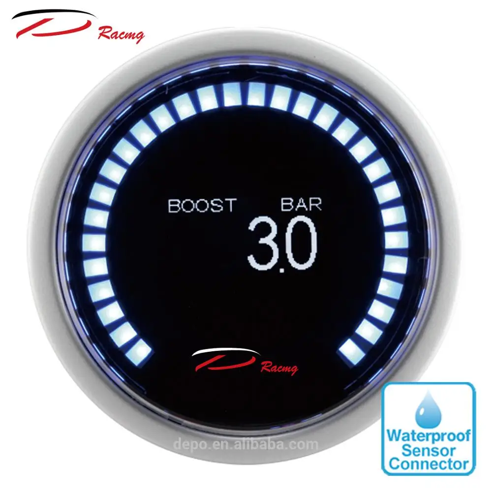 52 мм измеритель давления 30 OLED цифровой водонепроницаемый датчик с внешним 30 светодиодами автоматический датчик Depo Гонки датчик Boost