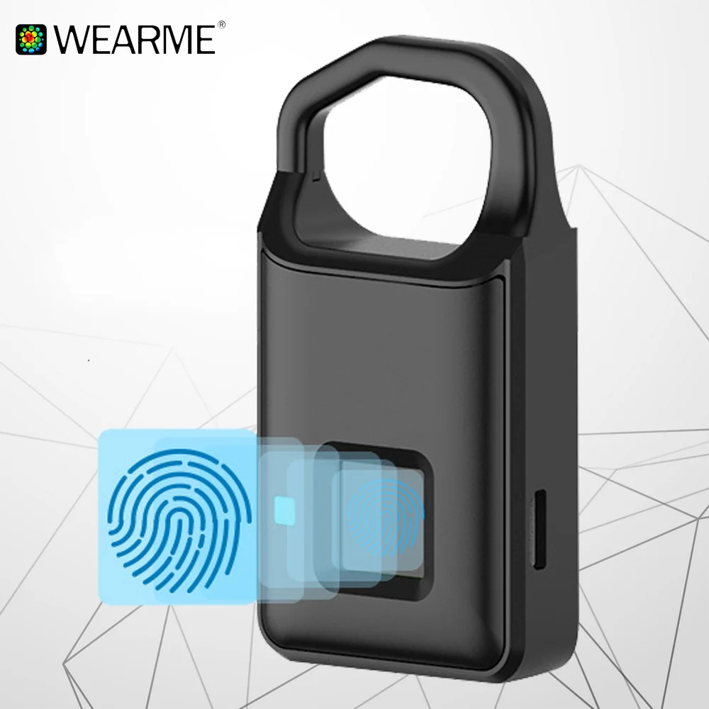 
USB Rechargeable Smart Fingerprint Padlock for Suitcase Gym Locker Cabinet and More 