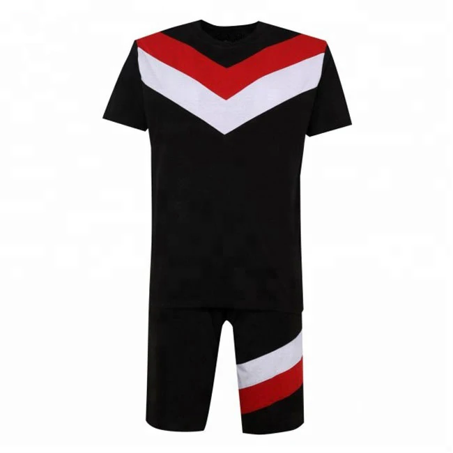 Top 10 Wholesales color block T-shirt & short set for men With Custom LOGO