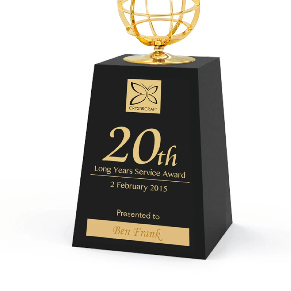 
Crystocraft Personalised Deluxe Gold Plated Eagle Decorated with Brilliant Cut Crystals Award Trophy 