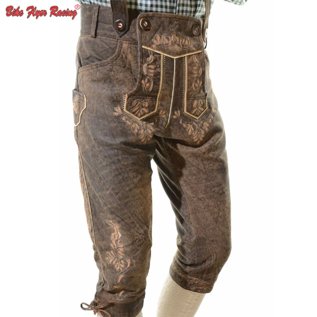 Мужская клетчатая рубашка баварский ледерхозен коричневый полный комплект Oktoberfest кожаные брюки одежда