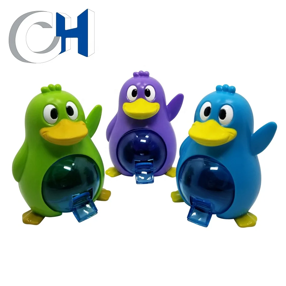 Popular Cute Multicolor Plastic animal penguin candy toy