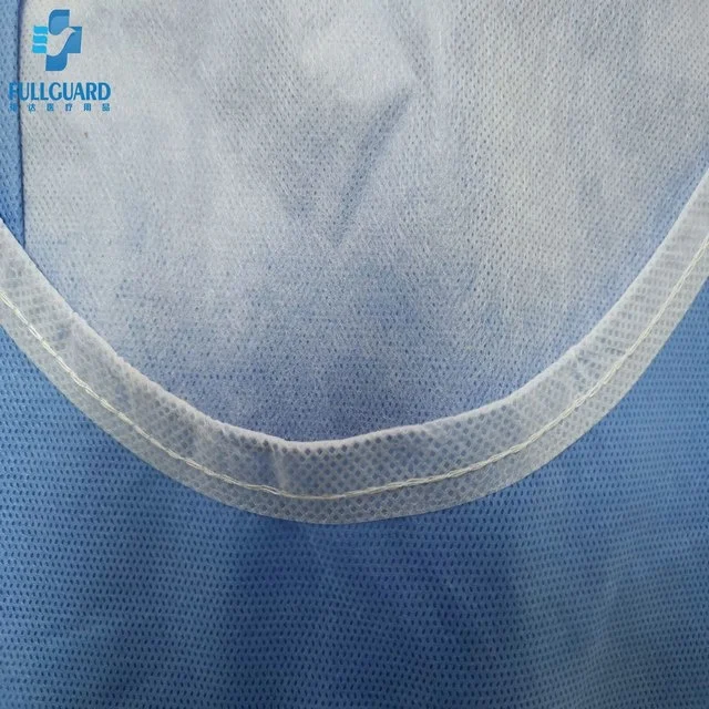 Disposable Hospital Use Blue Reinforced Ultrasonic Welding Treated EO Sterile Surgical Gown