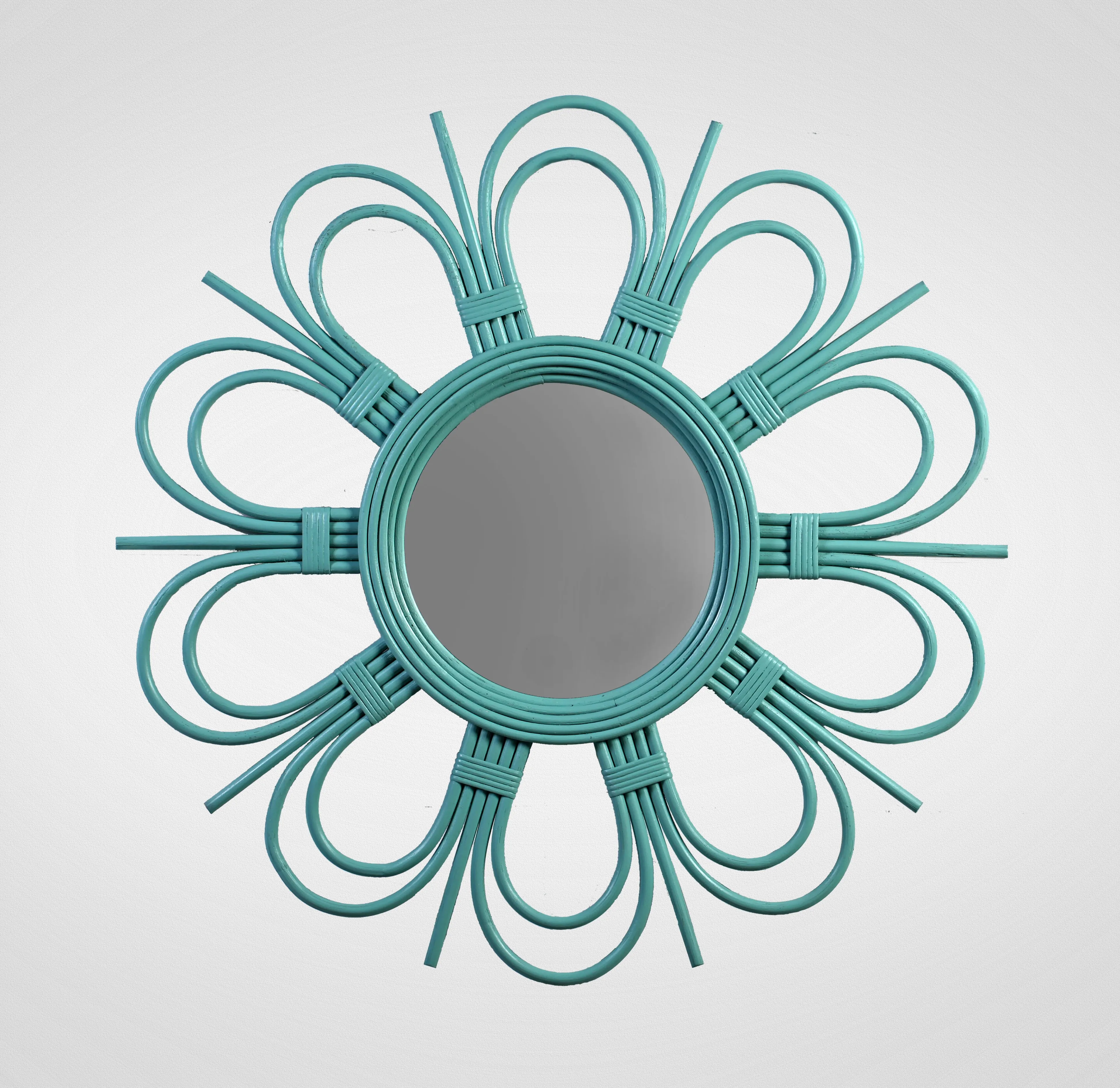 
Round Shape Natural Rattan Wicker Mirror for Home Decoration Indonesia Handmade 