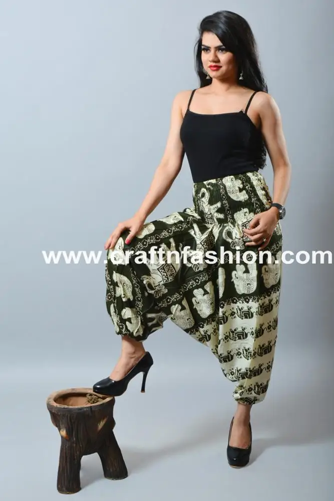 Multi Colored Aladdin Style Trouser - African Style Baggy Pant - Wide Leg Trouser Pant - Cotton Summer Fashion Harem Pant