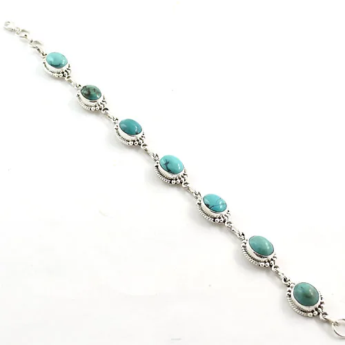 Hot Selling Turquoise 925 Sterling Silver Bracelet