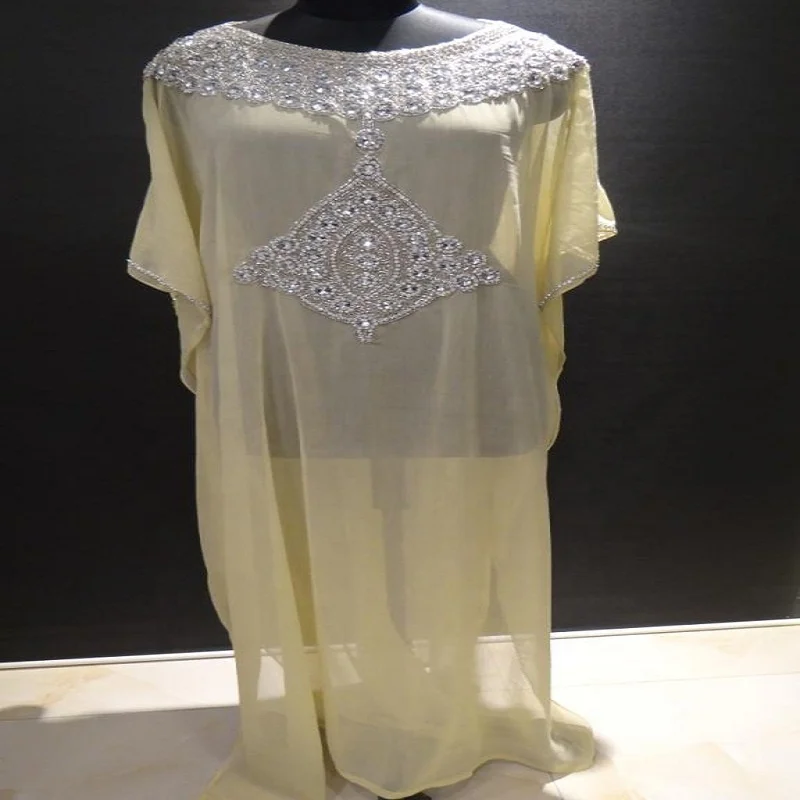 Islamic moroccan velvet embroidery full length muslim kaftan