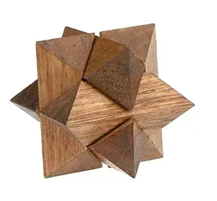 
Large super 3d magic wooden cube brain teasers best star puzzle 