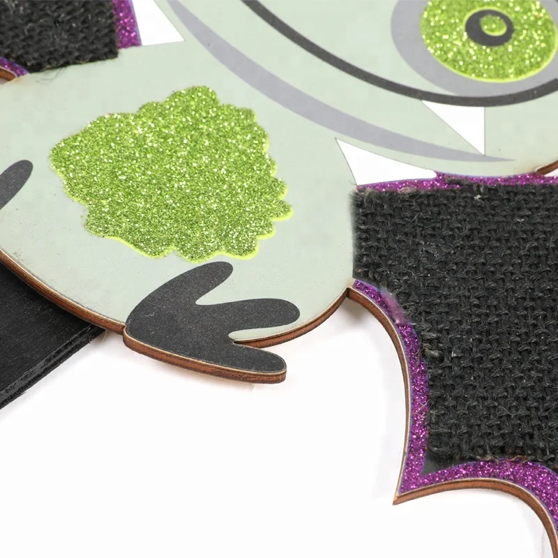 Крылья летучей мыши форма баннер черный деревянный двор Кола Гирлянда украшение на Хэллоуин