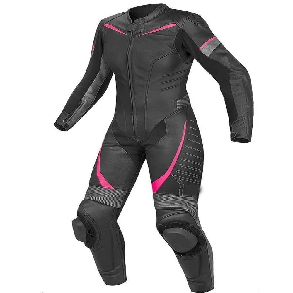 Women Motorcycle Leather Suit Motorbike Racing 1 Piece 2 Piece Top Layer Cowhide Thick 1.2mm