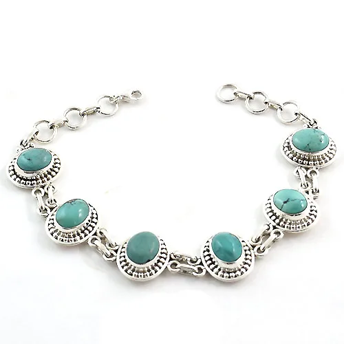Hot Selling Turquoise 925 Sterling Silver Bracelet