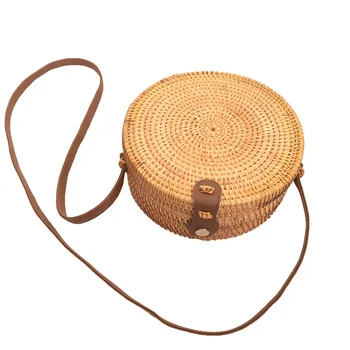 New Summer Straw Personality Small Tote Refreshing Rattan Beach Handbag Fashionable Ladies Handbags