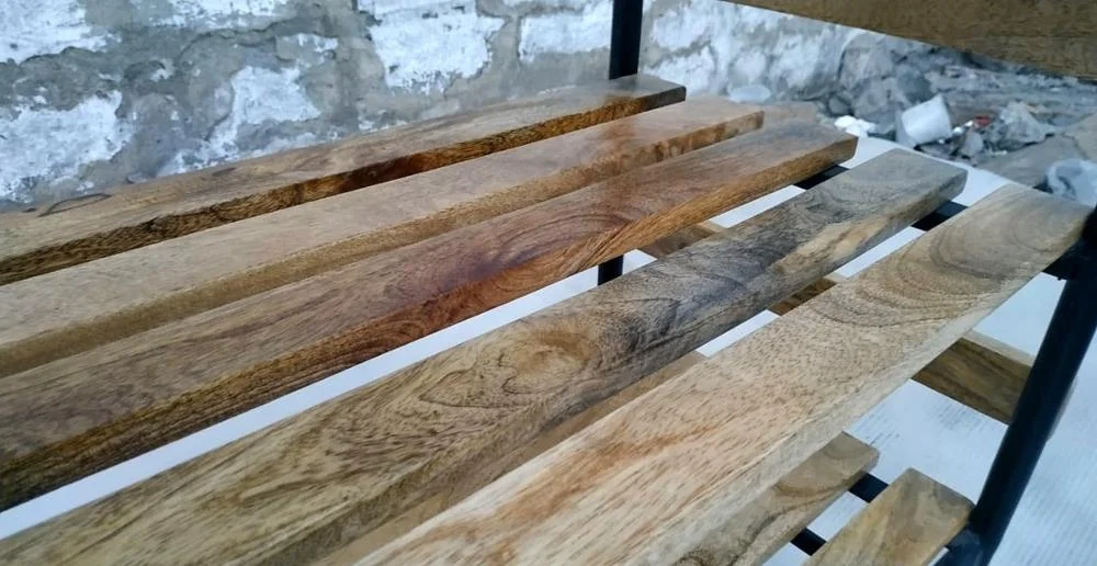 Modern Style Kitchen Trolley with Wheels Wooden and Iron Furniture Industrial Design