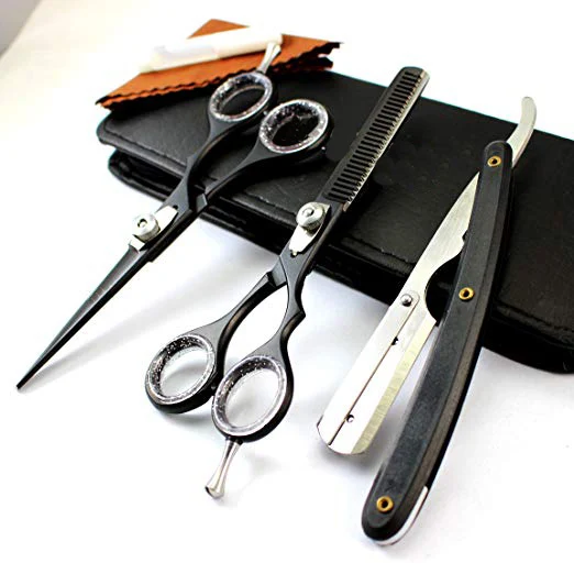 Professional Barber Scissors / Beard Scissors/ Mustache Scissors Kit In Mini Mustache Case With Customer Logo