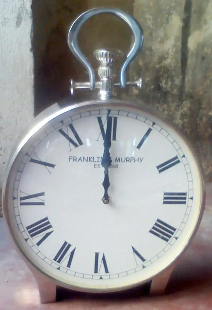 table clock metal