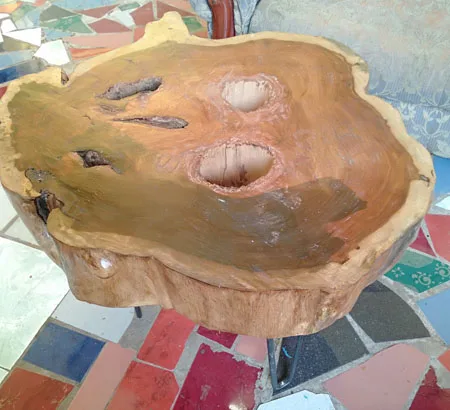 Reclaimed Mahagoni round natural table, cheap round table