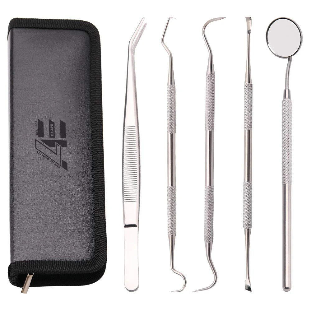 2024 Dental Tools Calculus Plaque Tartar Removal Mouth Mirror Dental Pick Sickle Scraper Probe for Dentist and Personal Home Use