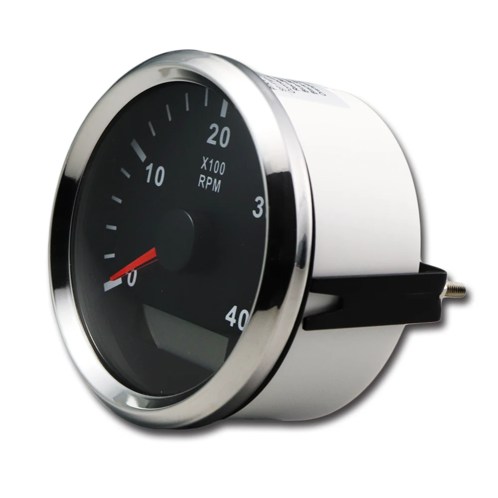 100% waterproof White and Amber 4000 rpm hour analog meter tachometer