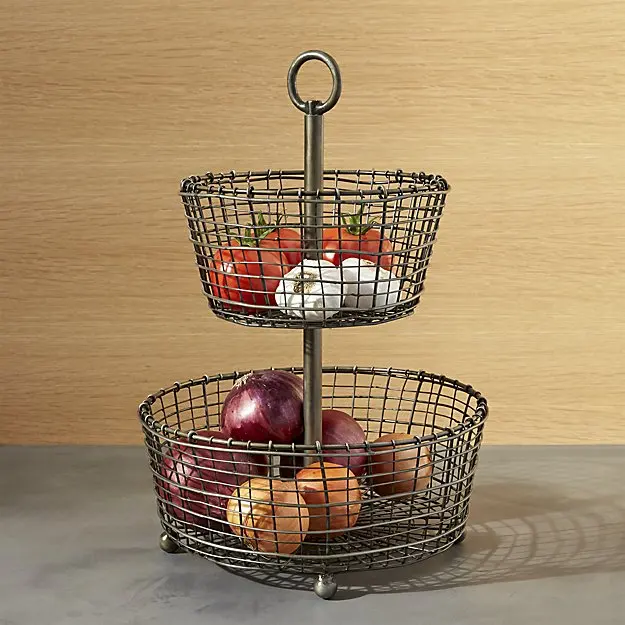 2 tier meta mesh wire  Fruit vegetable Storage Basket