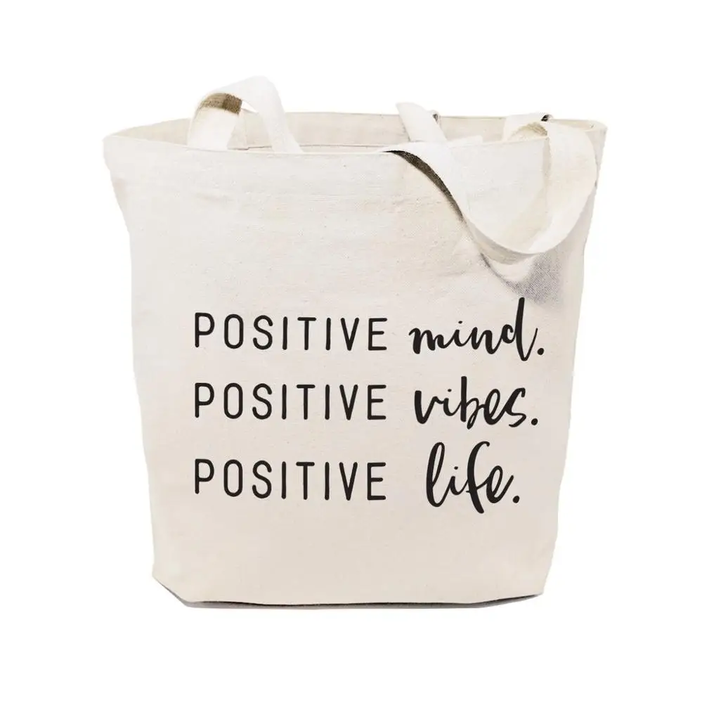 Custom printed shopper eco-friendly Natural 10-12OZ Recycled cotton canvas home decoration christmas cheaper trendy tote bags
