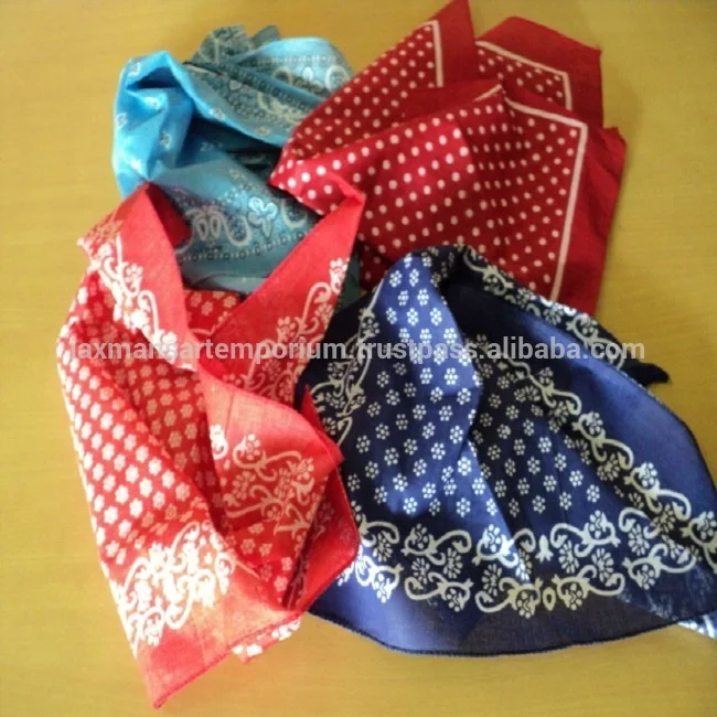 Mix Colours Printed Square Bandanas Head Wraps for Outside in Bulk Wholesale Supplier From India