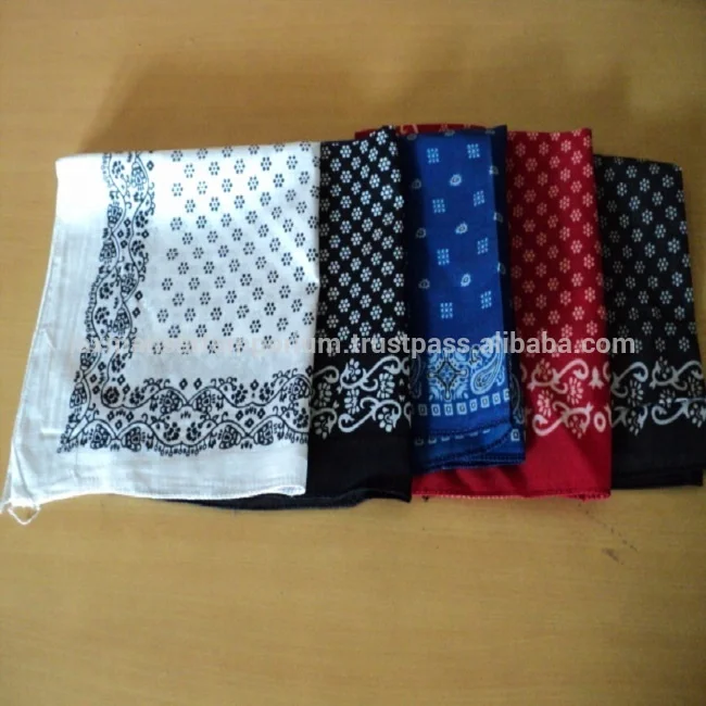 Mix Colours Printed Square Bandanas Head Wraps for Outside in Bulk Wholesale Supplier From India