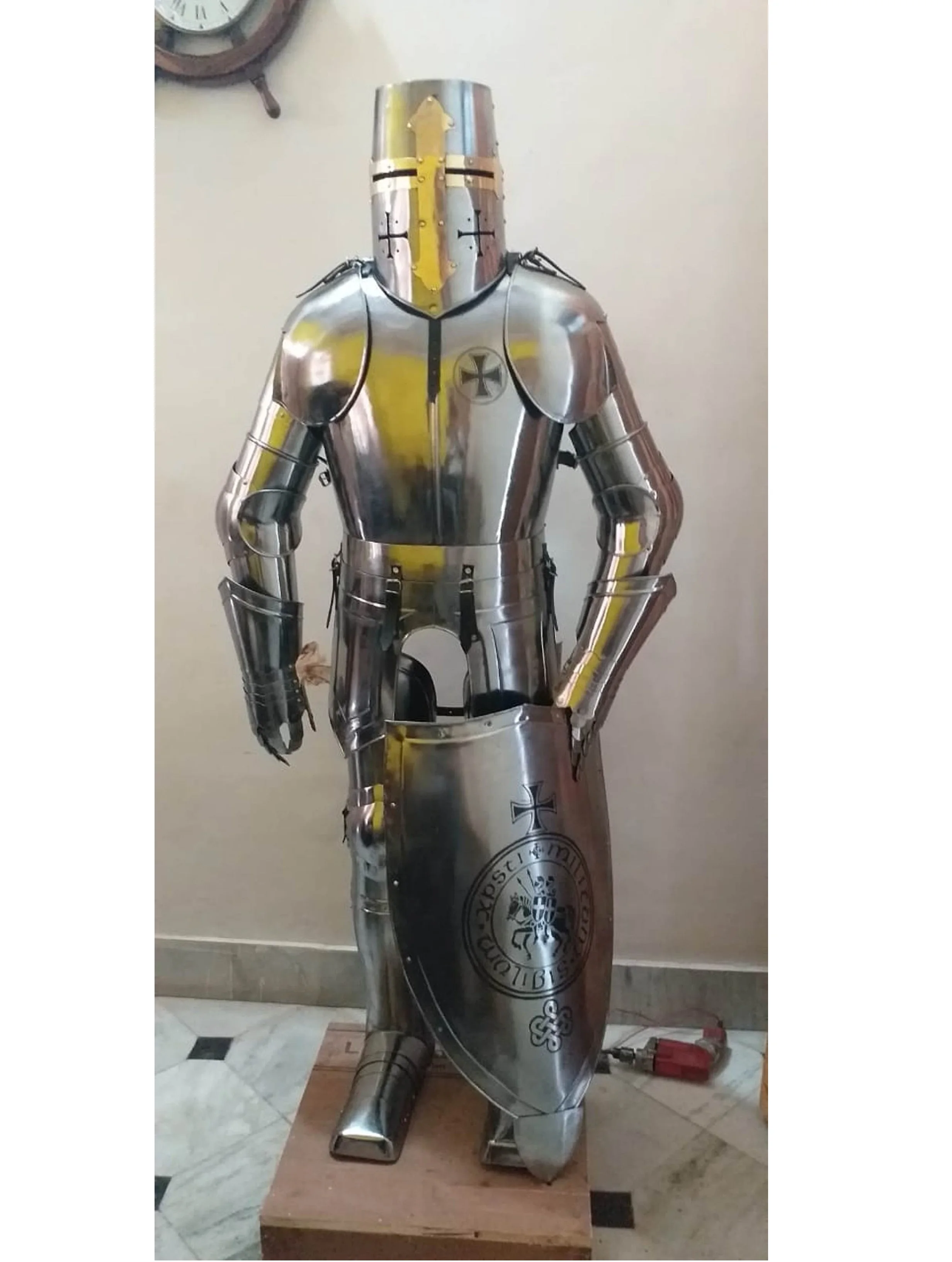 Full Body Armour Suit Medieval Knight Suit of Armor top quality product use in museum silver