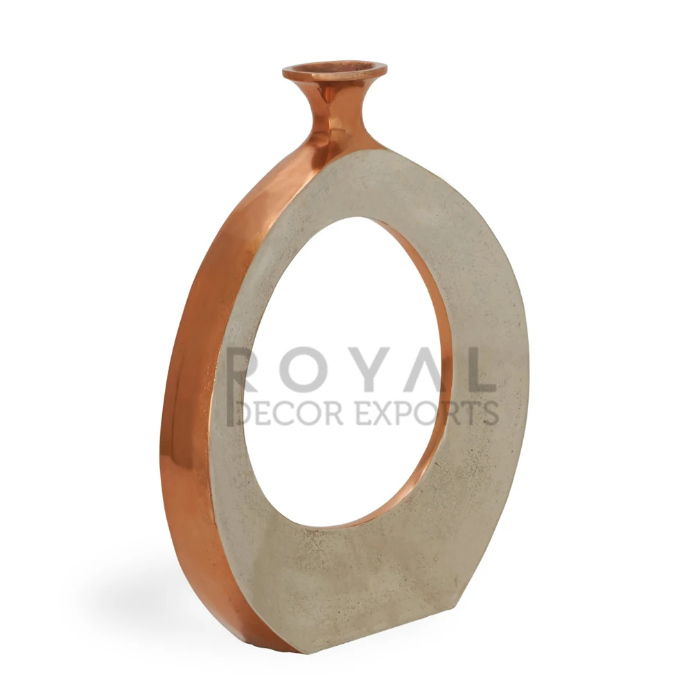 Decorative Copper Plated Enamel Vase For Wedding Centerpiece Metal Flower Vase Decorative Indoor Flower Pots Designer Tabletop