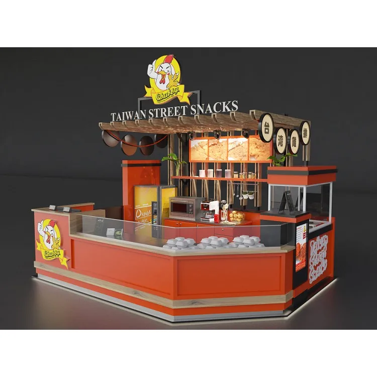 Most popular customized bubble tea bar kiosk &  fresh juice kiosk design for sale
