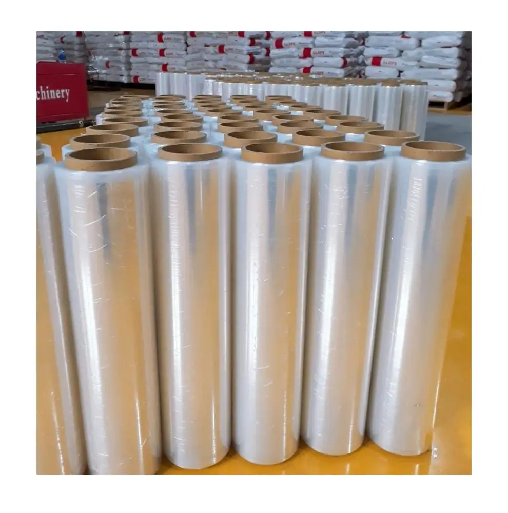 High quality wholesale  food grade PE / LDPE clear wrap stretch film on roll for pallet packing