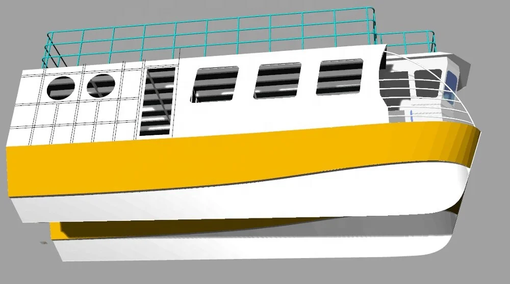 12m aluminum catamaran boat for 30--45 passengers and 2 tons cargo