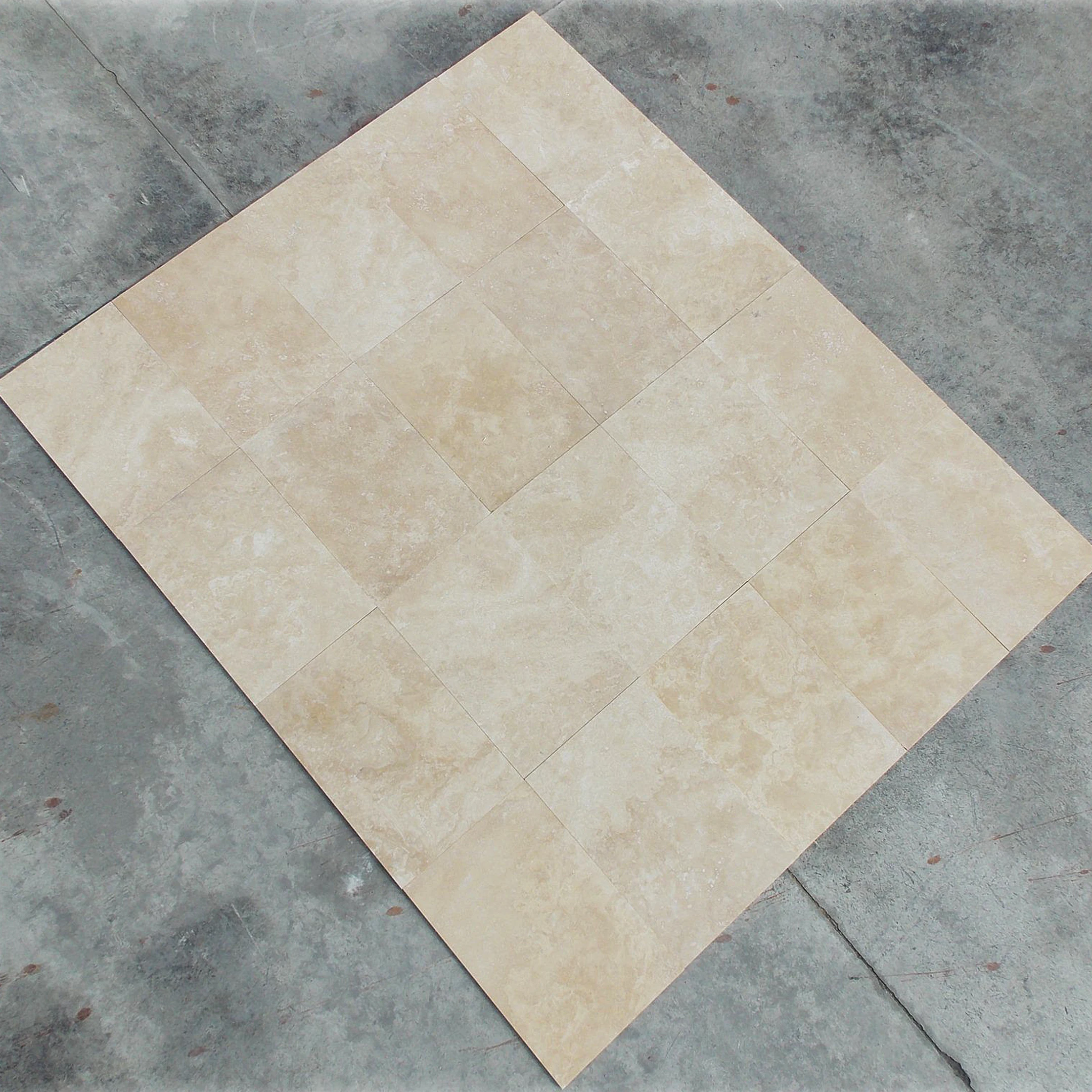 Light Travertine Tile Cross Cut Natural Stone Filled and Honed Modern Ivory Travertine Paver Stone Tiles Made in Turkey