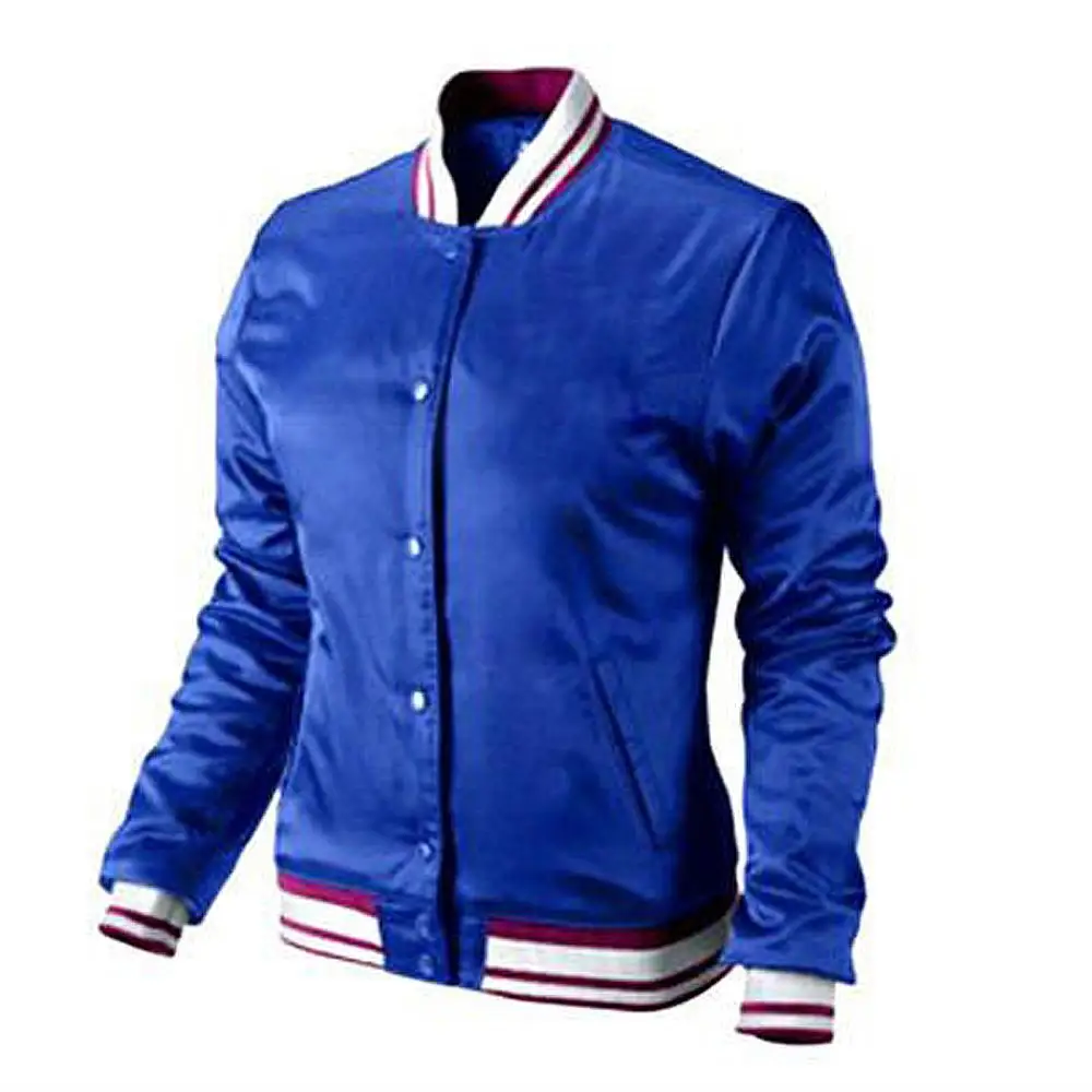 Wholesale Custom Green Satin Varsity Jacket