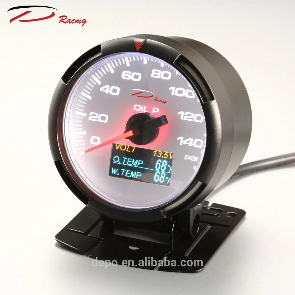 60mm Multi 4in1 Oil Pressure Volt Oil Temperature Water Temp Depo Racing Gauge
